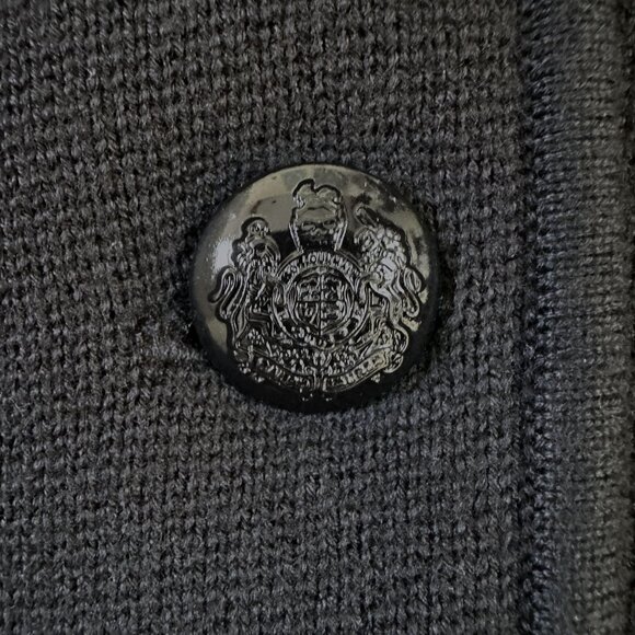 Lauren Ralph Lauren Sweater-Knit Blazer SzS Combed Black Crest Button Y2K Preppy - Picture 4 of 9